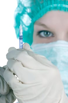 Nurse with injection