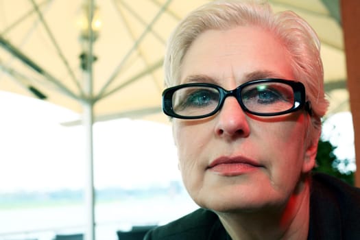 white-haired woman over 50