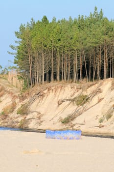 River and a cliff on the seashore