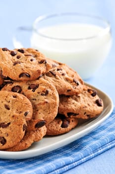 Milk and chocolate chip cookies