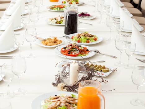 served restaurant table