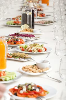 served restaurant table