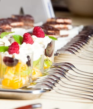 served restaurant table