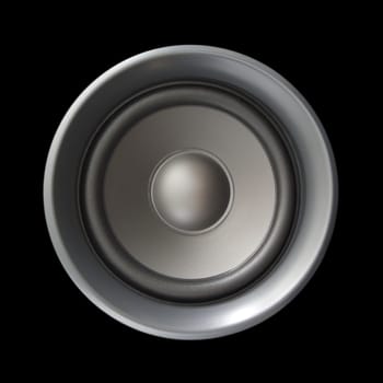 Big speaker isolated on black
