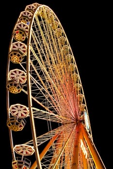 Ferris wheel illuminated