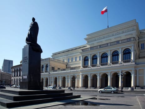 Town Hall with Slowacki Monument,Warsaw
