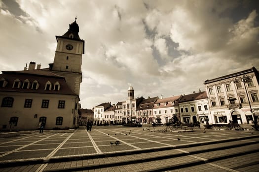 Vintage postcard from Brasov, Romania