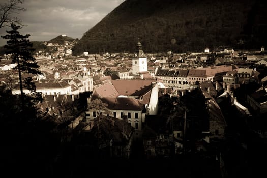 Vintage postcard from Brasov, Romania