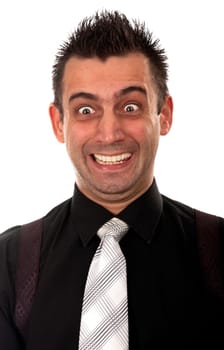 Funny smiling businessman