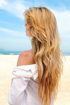 Blonde on the beach