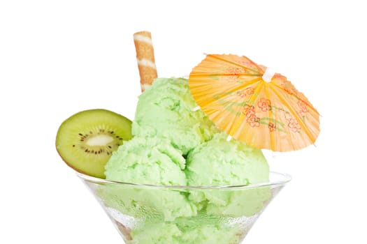 Delicious kiwi ice cream
