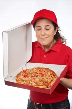 Pizza delivery woman