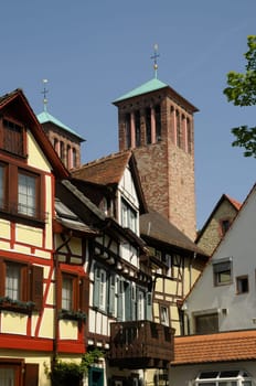 Houses and Church of St. George in Bensheim