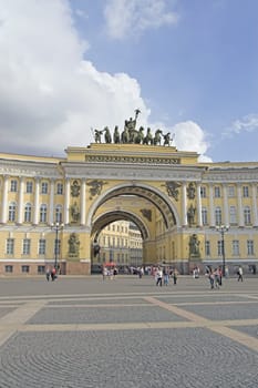 General Army Staff Building in Saint Petersburg, Russia. Classicism-epoch style