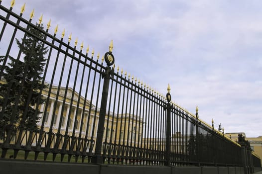 Metal Fence of Russian Museum in Saint Petersburg, Russia.
