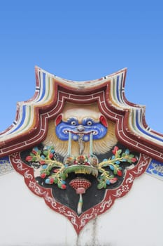 Traditional Chinese temple wall