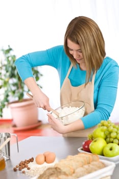 Baking -  woman with healthy ingredient