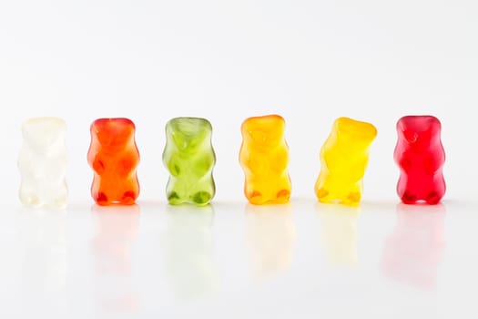 coloured rubber bear row