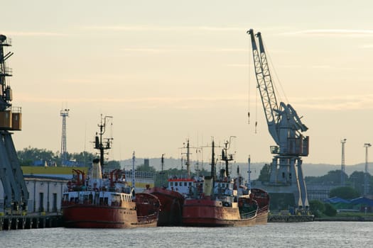 Cargo loading in a harbor