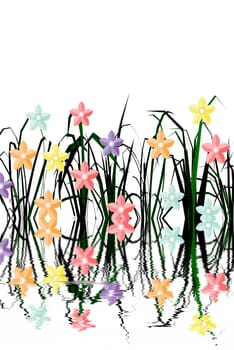 Tuft of grass with flowers