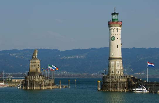 Lindau's harbour in Bavaria