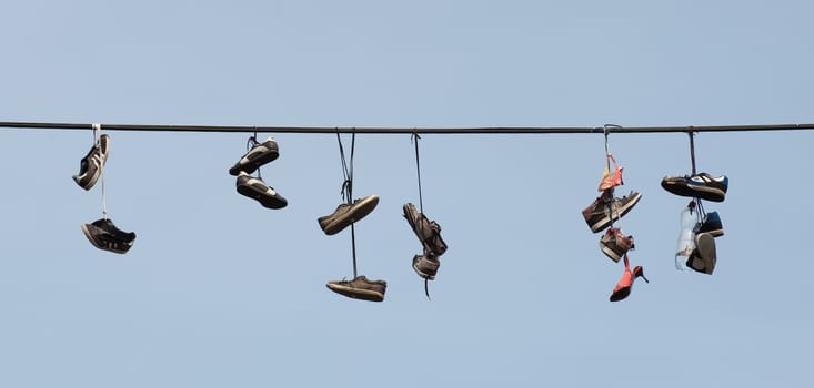 Shoes on the power line