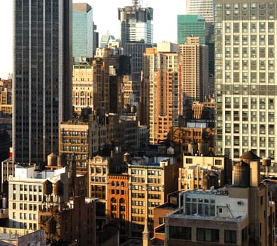 Urban Densification with Lower Residential and Commercial Buildings in Manhattan,N