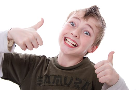 Boy Gives Both Thumbs Up wd697