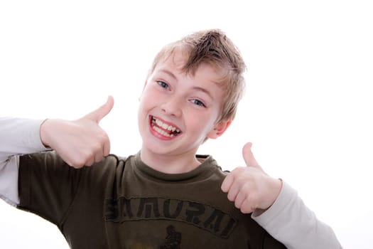 Boy Gives Both Thumbs Up wd695