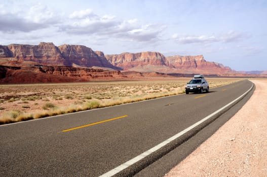 Driving by the Vermilion Cliffs Arizona
