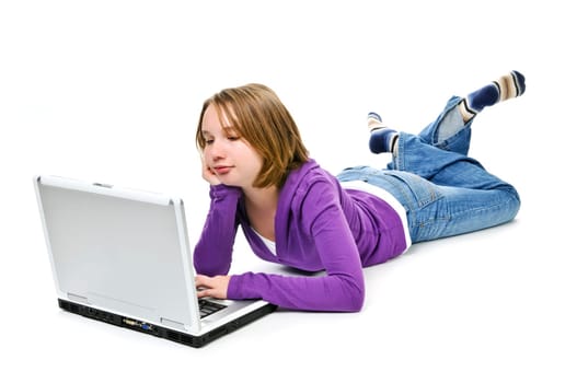 Girl with computer