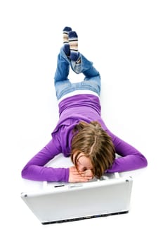 Girl with computer