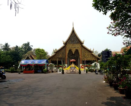 Looked through the gate at a temple