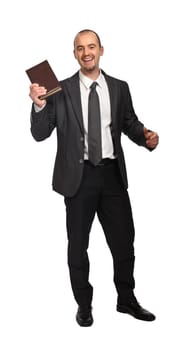 businessman with book