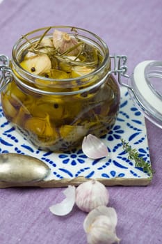 Garlic in a jar