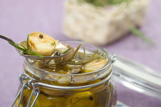 Garlic on spoon