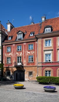 Historic row of houses,Warsaw,Poland
