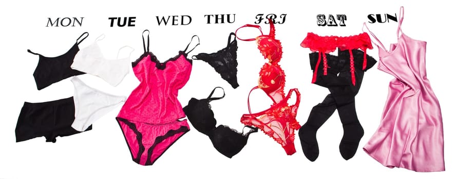 feminine lingerie for each week day