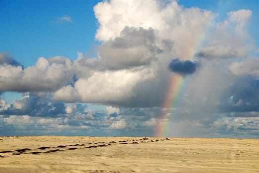 Ride to the rainbow with a heart of clouds