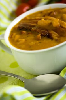 Bean soup with smoked bacon