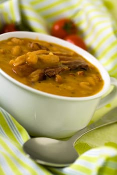 Bean soup with smoked bacon
