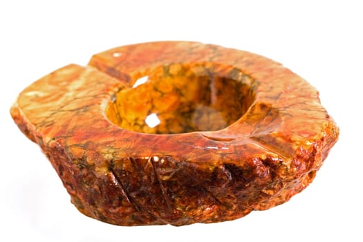 ashtray made of stone,isolated on w