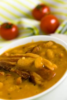 Bean soup with smoked bacon
