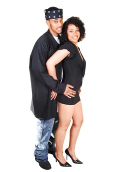 Young Hispanic and black couple.