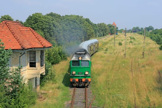 Passenger train at the station