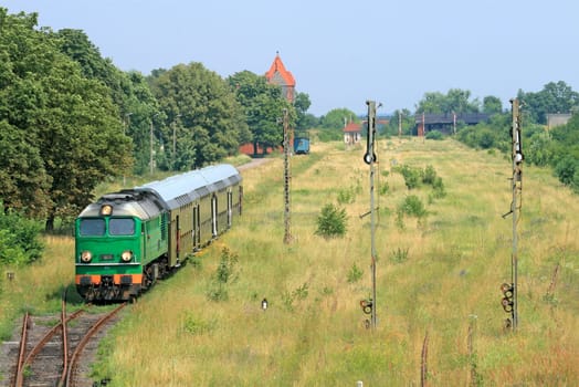 Passenger train at the station
