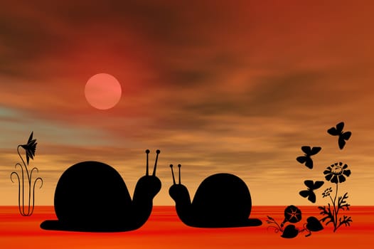 Paper Cut Snails