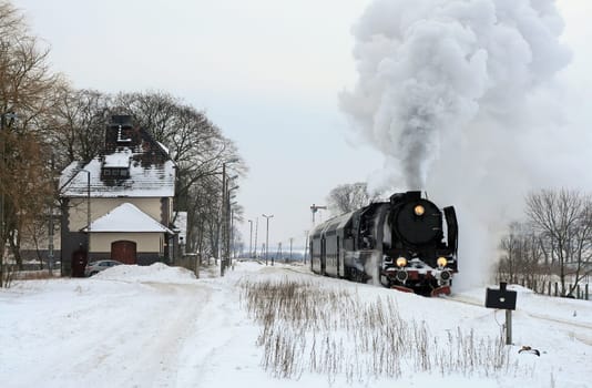 Old retro steam train
