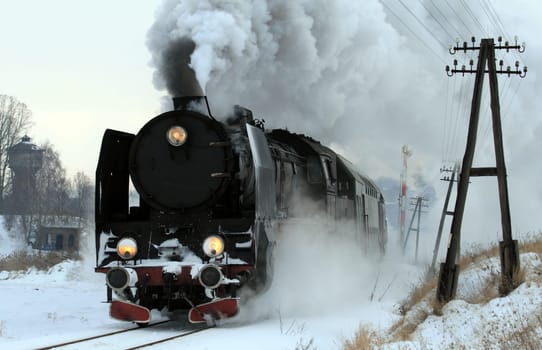 Old retro steam train