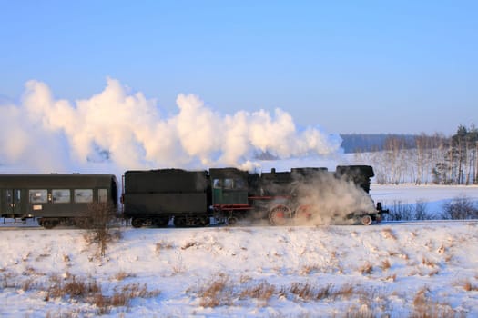 Old retro steam train
